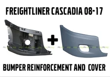 Freightliner Cascadia Bumper Right Side Reinforcement & Cover With Fog Hole 