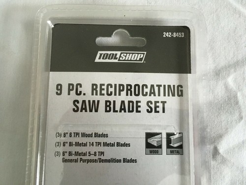 NEW 9pc 6" Reciprocating Saw Blade Set - 3 ea. for Wood, Metal, General Purpose - Picture 6 of 6
