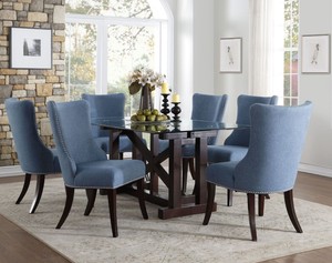 Details About Contemporary Gl Dining Table With Contoured Back Blue Chairs Furniture Set Details About Contemporary Gl Dining Table With Contoured Back Blue Chairs Furniture Set