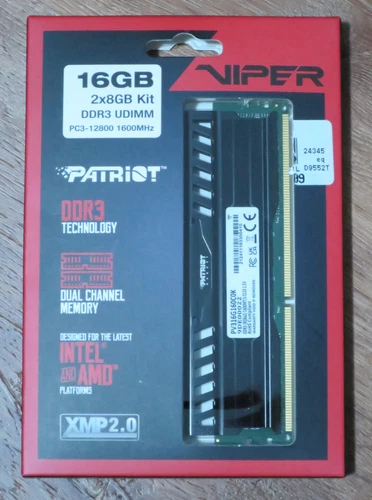 16GB 2x8 GB DDR3 UDIMM PC3-12800 1600Mhz Viper Ram