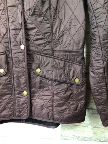 Barbour Dark Purple “Cavalry Polar Quilt” Fleece Lined Jacket Size 12 BNWT - Picture 4 of 12
