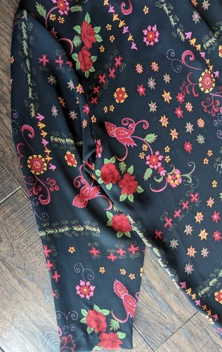 Options By Delta Burke Black Sheer Floral Button Down Blouse Size 1X USA - Picture 14 of 15