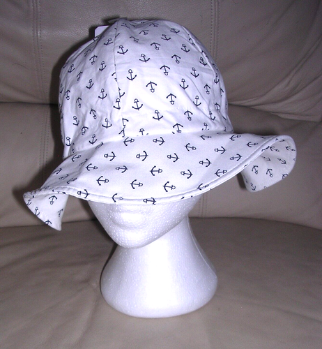NWT Anchor Bucket Brim Hat Twinklebelle Design Gro-with-me 2-12 Year Large White - Picture 2 of 7