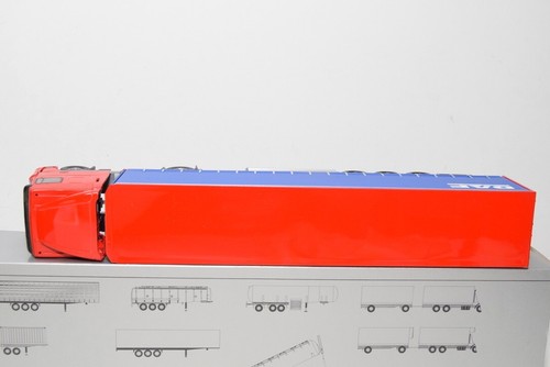 B71 1:50 16 TEKNO DAF XF CAMIÓN REMOLQUE PROMOCIÓN ROJO AZUL NUEVO EN CAJA - Imagen 12 de 17