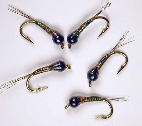 Gasolina Baetis Tungsten Nymphs Chocolate - Premium Trout Fly Fishing Flies - Picture 16 of 24