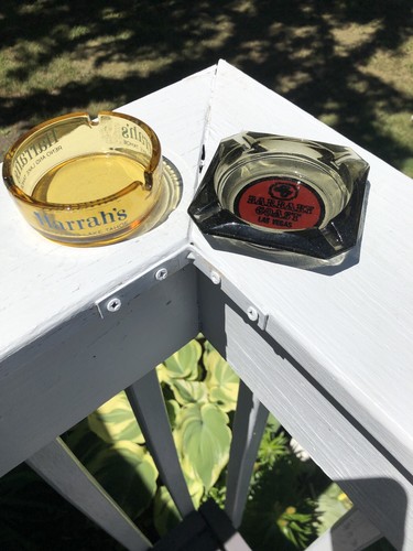 LOT Of Two Vintage Casino Glass Ash Trays