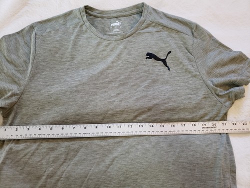 Mens PUMA Large Shirt Short Sleeve Striped T-shirt Green Exercise Training - Picture 7 of 10