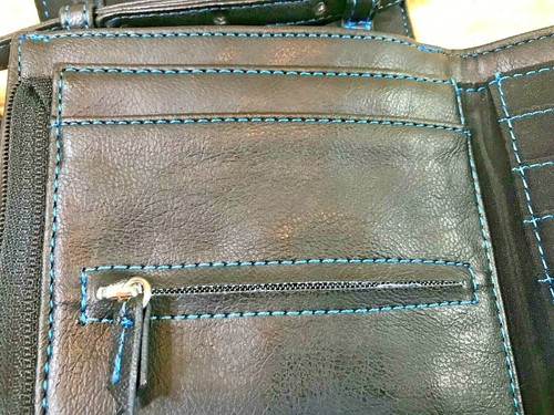 Bolso lateral de cuero para mujer LIZ CLAIBORNE Cartera Bolso oscilante Bolso de mano Libro de bolsillo 💗Nuevo - Imagen 7 de 10