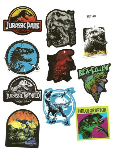 10 pegatinas de vinilo Jurassic Park/World (aprox. 2 x 3") (Elección del set 1 al 15) - Imagen 10 de 17