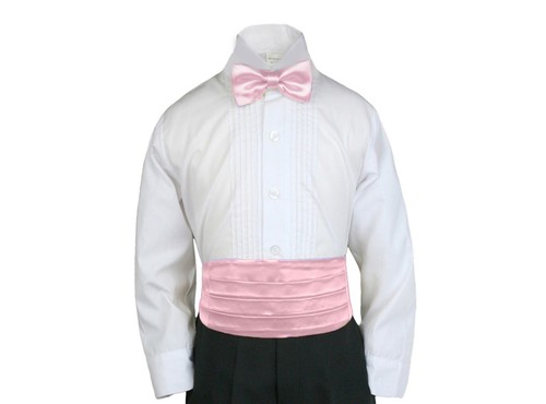 Conjunto formal de pajarita y faja satinada color boda solo niño bebé niño pequeño pequeño pequeño-28 - Imagen 26 de 29