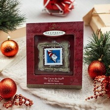 VTG Hallmark Keepsake Ornament Dr Seuss The Cat in the Hat Posted Stamp 1999