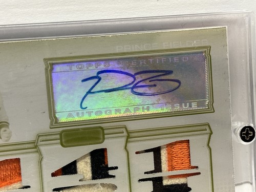 2010 PRINCE FIELDER TOPPS TRIPLE THREADS RELIC AUTO 1/1 '141 RBI' Printing Plate - Picture 3 of 4