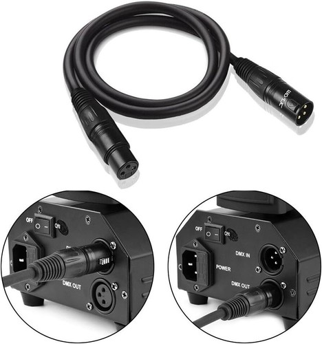 3.2Ft DMX Cable, 3 Pin Male to Female XLR Cable DMX Wire for DJ Stage Light 6pcs - Picture 6 of 7
