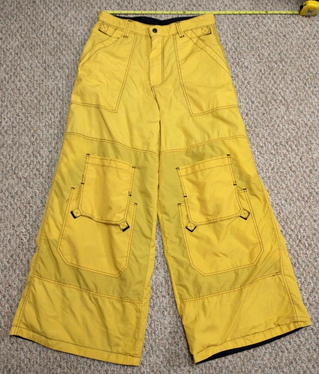 パンツ macgear 90s Macgear 34/43 Baggy Reversible Yellow Black Pants Rave w