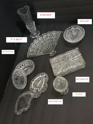 7 Pcs Vintage Fine Glass Victorian Style set includes Egg from AVON