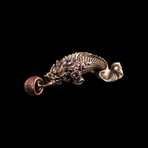 Brass Dragon Fish Pendant for Necklace.Handmade Jewelry Gift Accessories for Men - Picture 1 of 15