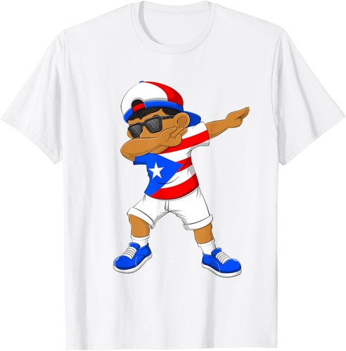 Dabbing Boy Puerto Rican Puerto Rico Flag Kids Dab Dance T-Shirt Hoodie - Picture 7 of 15