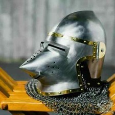 Custom SCA HNB 18 Gauge Steel Medieval Combat bascinet Hounskull Helmet/