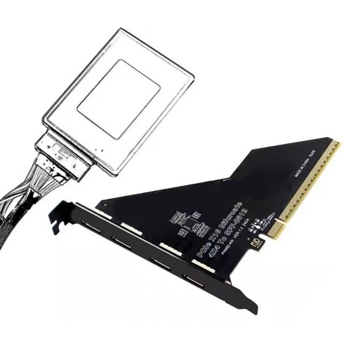 PCIe X16 Expansion Card 4 Port PCIE X4X4X4X4 to OCulink SFF 8612 Splitter - Afbeelding 3 van 8