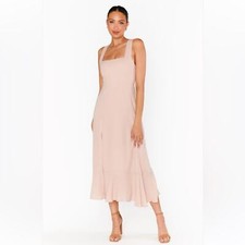 Show Me Your Mumu - "Claire" Midi Dress - SZ M in "Dusty Blush Crisp" Pink Color