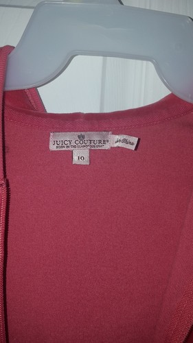 JUICY COUTURE GIRLS CORAL PINK VELOUR HOODIE SIZE 10 - Picture 2 of 4