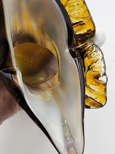 Vintage Hand Blown Art Glass Brown Owl Vase.10" H *READ * - Picture 12 of 22