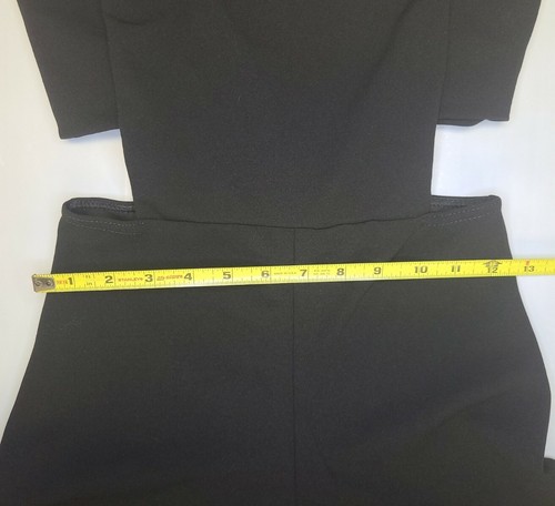 MISSGUIDED BLACK WIDE LEG CAPRI JUMPSUIT WAIST CUTOUT WIDE STRAP SIZE 4 NEW - Bild 6 von 10