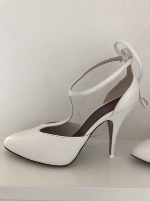 white mary jane heels