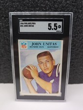 1966 Philadelphia #24 John Unitas Baltimore Colts SGC 5.5 EXC EXC+