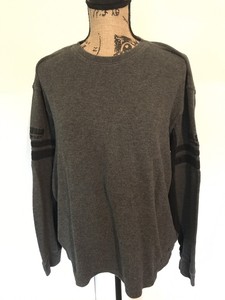 Harley-Davidson-gray-and-black-cotton-knit-long-sleeve-pullover-shirt-size-XL