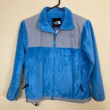 The North Face Fleece Jacket Unisex Youth Kids Medium Blue Gray Some Pilling