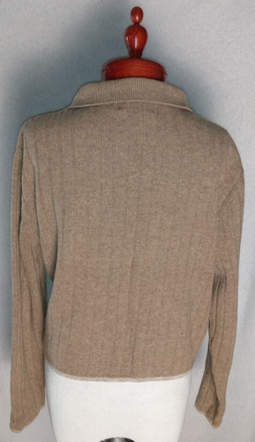 Vintage Woolrich John Rich Bros Lambswool Khaki Zip Up Sweater Size Medium - Picture 3 of 13