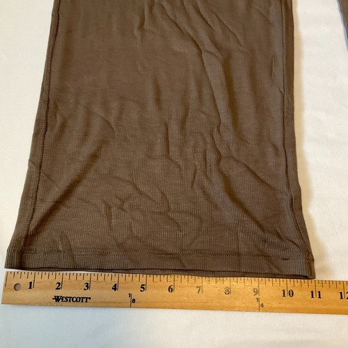 Nuuds Wide Leg Pants Womens Size S Mocha Slinky Rib Stretch - Picture 13 of 16