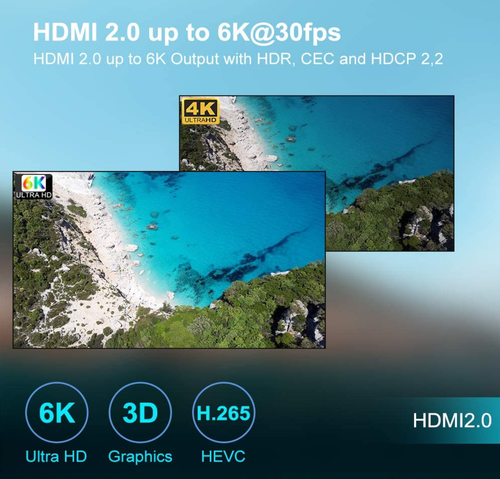 Q PLUS TV BOX ANDROID 10.0 H6 QUAD CORE 6K ULTRA 4GB RAM 64GB ROM SUPPORTO 3D - Foto 12 di 12