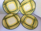 Vtg Vernon Kilns Usa Vernonware Gingham Homespun set of 4 salad plates 7.5”