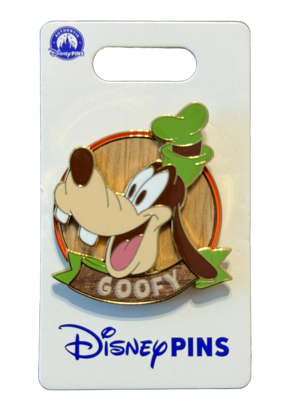2025 Disney Parks Goofy Classic Characters Wood Background OE Pin