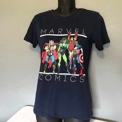 Marvel Comics Super Heroes Junior Pink T-Shirt NWT Size Medium Item #4249