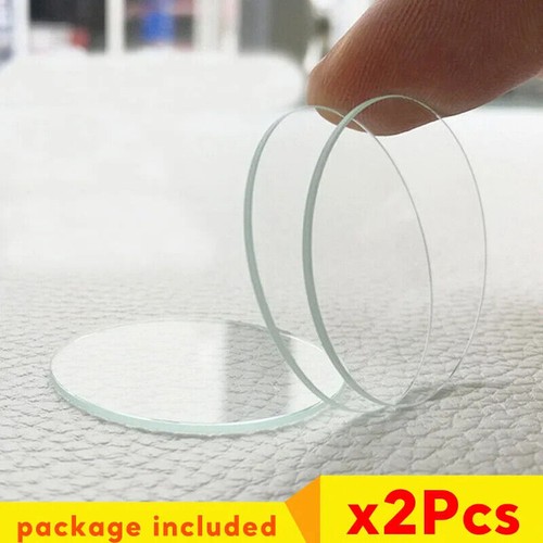 2Pcs 40-56mm Mineral Glass 1.5mm Flat Round Watch Crystal Watch Lens Repair Kit - Picture 3 of 7