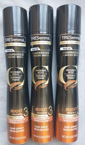 TRESemme Compressed Micro Mist BOOST Hold Level 3 Hair Spray 5.5 oz LOT OF 3
