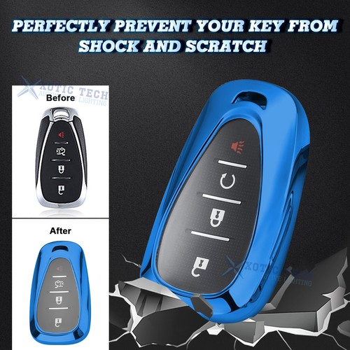 For Chevy Camaro Malibu Cruze Spark Full Seal TPU Key Fob Case Cover Anti-shock - Foto 5 di 6