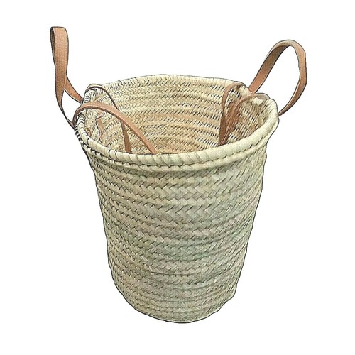 Moroccan French Shopping Straw Basket Dual Handle Beach Farmers Market - Picture 6 of 7