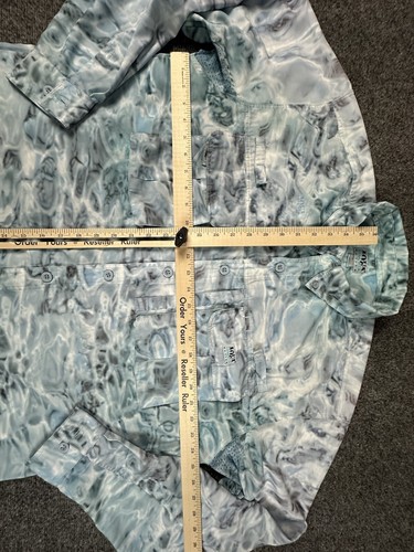 Aqua Design Fishing Shirt Men’s Large Vented Tie Dye Pockets Long Sleeve Wavy - Picture 6 of 12