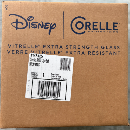 New Corelle Vitrelle Disney Micky-Mouse 12-Piece Glass Dinnerware Set 1148125 - Picture 2 of 8