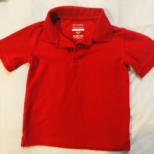 George School Boys Uniform Set (Size 5): Red Polo Shirt + Khaki Shorts - Picture 2 of 9