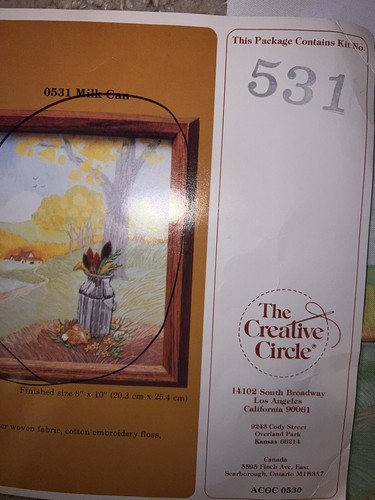 THE CREATIVE CIRCLE Embroidery Kit  Country Milk Can #0531 New Craft Cottagecore - Picture 2 of 3