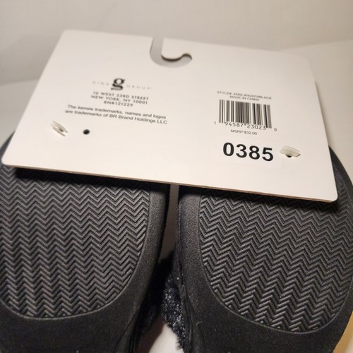 Kensie House Ciabatte 9 Donna Nero Scintillante Memory Foam Peluche Metallizzato - Foto 7 di 10