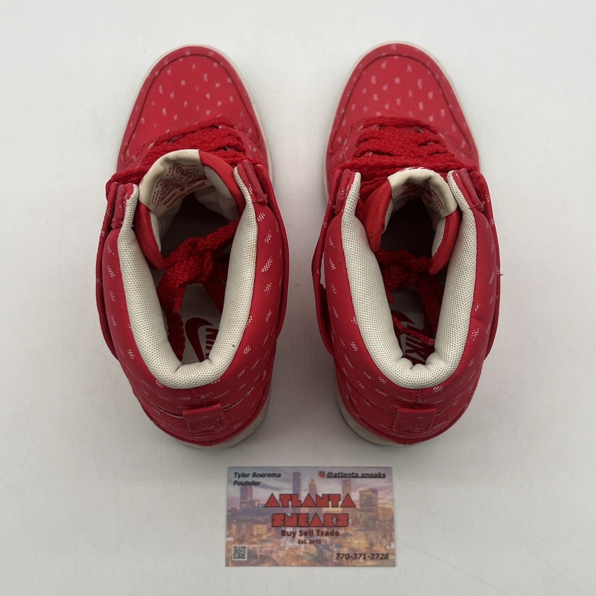 Size 7.5 - Nike Dunk Sky Hi Print Hyper Red W Gum White