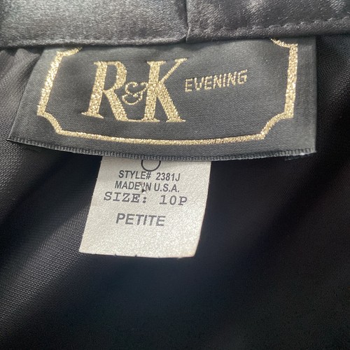 R&K Evening Vintage Suit Black Velvet Jacket Maxi Skirt Long Sheer Sleeves - Picture 18 of 23