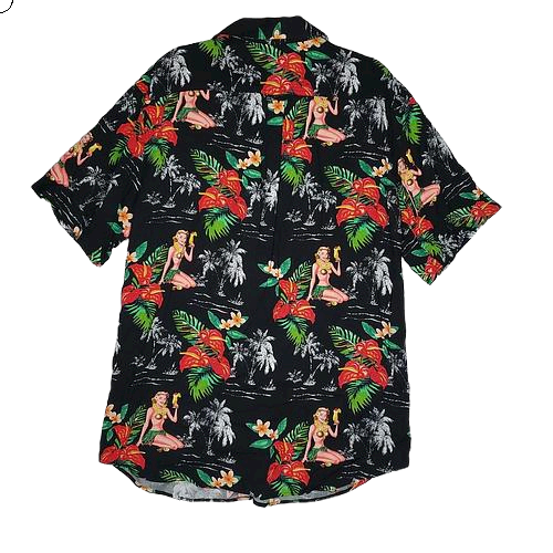Junction West Pin Up Girls Island Hawaiian Shirt Floral Button Up Mens Size XXL - Picture 3 of 7