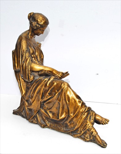 Neoclassical Goddess Italy Greek Roman Caryatu Ormolu  Seated Gilt ChalkwPlaster - Picture 10 of 17